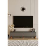 Moldesan Mila Gri Mdf 120 cm Tv Ünitesi Raflı,kapaklı,ayaklı