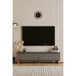 moldesan MİLA GRİ MDF 140 CM TV ÜNİTESİ-RAFLI,KAPAKLI,AYAKLI