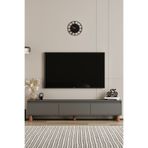 Moldesan Mila gri Mdf 200 cm Tv Ünitesi Raflı,kapaklı,ayaklı