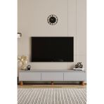 moldesan MİLA SİS GRİ MDF 180 CM TV ÜNİTESİ-RAFLI,KAPAKLI,AYAKLI