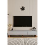 Moldesan Mila sis gri Mdf 200 cm Tv Ünitesi Raflı,kapaklı,ayaklı