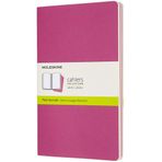 Moleskine Cahier Journal (3er Set Notizbücher mit blanko Seiten, Kartoneinband und Baumwollstickerei, Large 13 x 21 cm, 80 Seiten), Kinetisches Pink