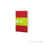 Moleskine CH113 Cahier Kırmızı Düz Cep Boy 3'lü Defter