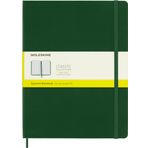 Moleskine Klasik Kareli Kağıt Defter, Sert Kapaklı ve Lastikli Kapaklı Günlük, Mersin Yeşili, Ekstra Büyük Boy 19 x 25 cm, 192 sayfa