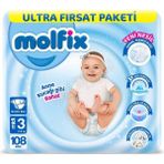 Molfix 108LI Ultra Fırsat Midi Bebek Bezi 4-9 kg Bantlı Bez ile Anne Kucağı Gibi Rahatlık