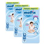 Molfix 3D Bebek Bezi 4+ Beden (9-16 Kg) Maxiplus, Fırsat Paketi, 52 Adet (3 paketi)