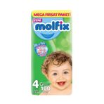 Molfix 4 Beden Bebek Bezi, 7-14 kg, 100 Adet, Maxi