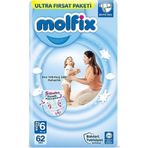 Molfix 6 Numara Extra Large Bebek Bezi, 62 Li Paket