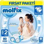 Molfix Bantlı Bebek Bezi 2 Beden 3-6 kg Fırsat Paketi 80 Adet Hipoalerjenik Koruma - 4