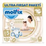Molfix Bantlı Bebek Bezi 5 Beden Junior 11-18 kg Ultra Fırsat Paketi 132 Adet