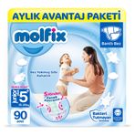 Molfix Bebek Bezi 5+ Beden Junior Plus Aylık Avantaj Paketi 90 Adet