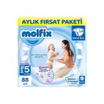 Molfix Bebek Bezi 5+ Beden Junior Plus, Aylık Fırsat Paketi, 88 Adet, Bantlı