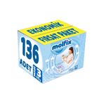 Molfix Bebek Bezi Beden 3 (4-9 kg) Midi, 136 Adet, Ekonomik Fırsat Paketi