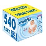 Molfix Bebek Bezi Beden 3, 4-9 kg, Midi, 540 Adet, Mega Ultra Fırsat Paketi