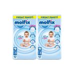 Molfix Bebek Bezi Beden 4, 7-18 kg, Maxi, 124 Adet, Ekonomik Fırsat Paketi