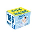 Molfix Bebek Bezi Beden 6, 15+ Kg, Extra Large, 186 Adet, Aylık Ultra Fırsat Paketi