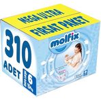Molfix Bebek Bezi Beden 6, 15+ Kg, Extra Large, 310 Adet, Mega Ultra Fırsat Paketi