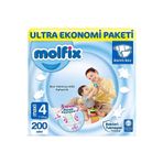 Molfix Bebek Bezi Ultra Fırsat Paketi Maxi 4 No, 200 Adet
