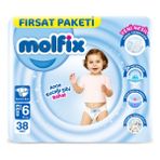 Molfix Extra Large 6 Beden Bantlı Bebek Bezi Fırsat Paketi 38 Adet 16+ kg Ekstra Yumuşak Konfor