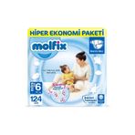 Molfix Extra Large No:6 Bantlı Bebek Bezi, 15+ kg, 124 Adet