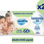 Molfix İzotonik Sulu Ferah Temizlik 60 Yaprak 24'lü Paket 1440 Adet Islak Mendil