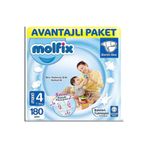 Molfix Jumbo Avantajlı Paket No:4, 180 Adet, 7-14 kg Bebek Bezi