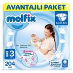 Molfix No:3 Midi 204 Adet Bebek Bezi