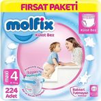 Molfix No:4 Maxi 224 Adet Külot Bebek Bezi