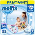 Molfix No:4+ Maxi Plus 104 Adet Bebek Bezi