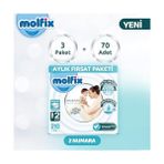 Molfix Premium 2 Numara Bebek Bezi Aylık Fırsat Paketi 210 Adet Ekstra Yumuşak 0 - 1 Ay Kilo Aralığı