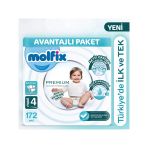 Molfix Premium 4 Numara Maxi 86'Lı 2 Adet Bebek Bezi