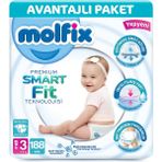 Molfix Premium Smart Fit No:3 Midi 188 Adet Bebek Bezi