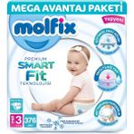 Molfix Premium Smart Fit No:3 Midi 376 Adet Bebek Bezi
