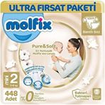 Molfix Pure&Soft No:2 Mini 448 Adet Bebek Bezi