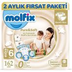Molfix Pure&Soft No:6 XLarge 162 Adet Bebek Bezi