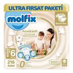 Molfix Pure&Soft No:6 XLarge 216 Adet Bebek Bezi