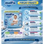 Molfix Ultra Avantaj Paketi Bebek Bezi 1-6 Beden (2-5 kg / 7-14 kg / 15+ Kg) Yüksek Emici, Pamuksu Yumuşaklık, Uzun Süre Kuruluk - 4 Beden (7 - 14 kg)