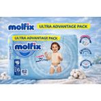 Molfix Ultra Avantaj Paketi Bebek Bezi 1-6 Beden (2-5 kg / 7-14 kg / 15+ Kg) Yüksek Emici, Pamuksu Yumuşaklık, Uzun Süre Kuruluk - 6 Beden (15 - 27 Kg)