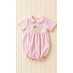 Molini Limon belle kız bebek pembe bubble romper- limon aplikeli premium yalık tulum