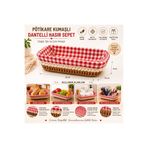 Molino Hasır Kumaşlı Kare Ekmek Sepeti