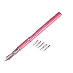 mollensiuer 1 Adet Kabartma Stylus Seti, 5 Adet Yedek Kafa Elmas Kristal Noktalı Dolma Kalem İzleme Noktalama Aracı Stylus Kabartma Araçları Tırnak Sanatı için Nokta Araçları (Pembe)