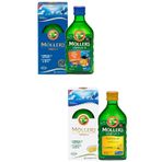 Möller's Omega-3 Limon Aromalı 250 ml Balık Yağı + Omega-3 Tutti Frutti Aromalı 250 ml Balık Yağı