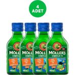 Möller's Omega-3 Tutti-Frutti Aromalı 4x150 ml Balık Yağı