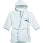 Mollia Erkek Bebek Bornoz Tavşan Baskılı Kapüşonlu Long Sleeve Patiksiz - Beyaz
