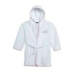 Mollia Kız Bebek Bornoz Tavşan Baskılı Bağcıklı Kapüşonlu Long Sleeve - Beyaz