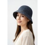 Mollycrush Kadın Siyah Hasır Örgü Bucket | Bohem Stil Plaj ve Güneş Şapkası - Standart