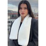 mollycrush Peluş Yumuşak Soft Kışlık Atkı, Standart, mollysoftatkı, Beyaz, kadın