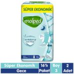 Molped Extra Hijyen Antibakteriyel Gece 2 X 16 Adet Hijyenik Ped