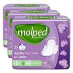 Molped Maxi Thick Normal Günlük Ped (1 x 10 Adet) (3 paketi)