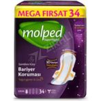 Molped Mega Supernight Uzun 34'lü Gece Kullanım için İdeal Sızıntı Önleyici Ped